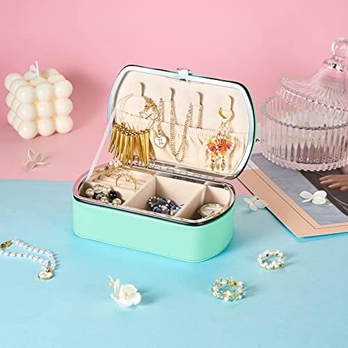 Beadthoven Small Jewelry Travel Organizer Box Senior ПУ Leather Case for Jewelry Necklace Earring Rings Jewelry Holder