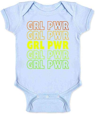 GRL Pwr Girl Power Retro Repeating Feminist Бебе Baby Boy Girl Bodysuit