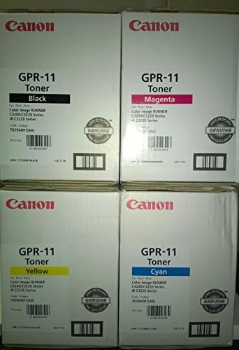 Canon GPR-11 OEM Оригинален тонер касета Разход за Canon Image Runner C3200 принтер (BCMY Един на всеки: 7626A001AA/ 7627A001AA/