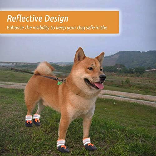 Zuozee Dog Boots Водоустойчив Градинска Обувки за Кучета с Светоотражающей Лента, устойчива на плъзгане Подметка, Регулируема