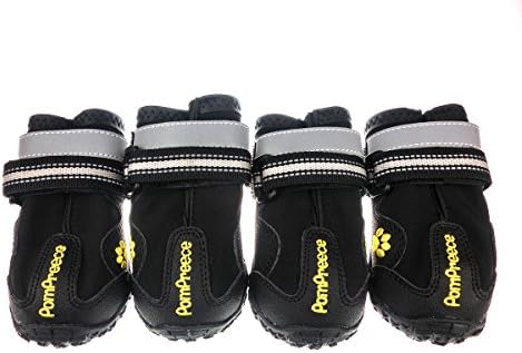 Xanday Dog Boots Водоустойчив Обувки за кучета Протектори Лапите със Светлоотразителни Джапанки и устойчива на износване подметка 4шт