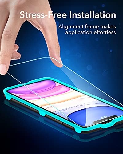 Съпротивление esr Screen Protector е Съвместим с iPhone 11, iPhone XR [2 Pack] [Easy Installation Frame] [Case Friendly],