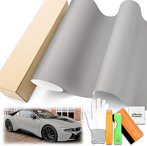 Storm Gray Ultra Matte Плосък Soft Textured Рибка Wrap Decal Sticker Self Adhesive Film with Air Release Channel - 24x60 (2FTx5FT)
