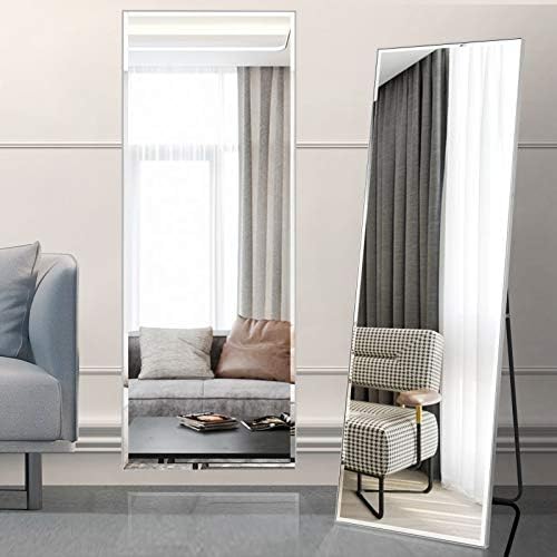 BEAUTYPEAK Full Length Mirror 21 x 64 Body Dressing Standing Hanging or Leaning Against Rectangle Floor Wall Mirrors Aluminum