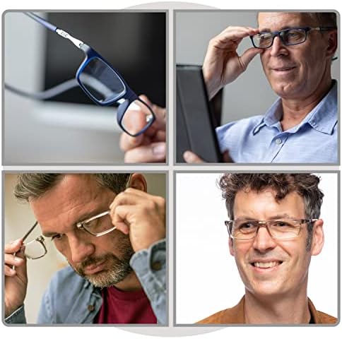 CliC XL Магнитни очила за четене (широка джантата), Компютърни ридеры, Сменяеми лещи, Executive XL, (тъмно матово синьо, увеличаване на 2,50)