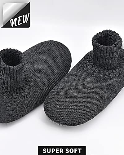 Panda Bros Чехъл Чорапи Soft Cozy Thick Indoor House Boot Sock Shoes with Anti-Skid Bottom Soles for Men ' s