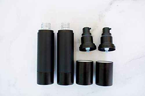 (2 опаковки) 50 ml Matte black Безвоздушный помпа Бутилка - Висококачествен Луксозен контейнер - за многократна употреба