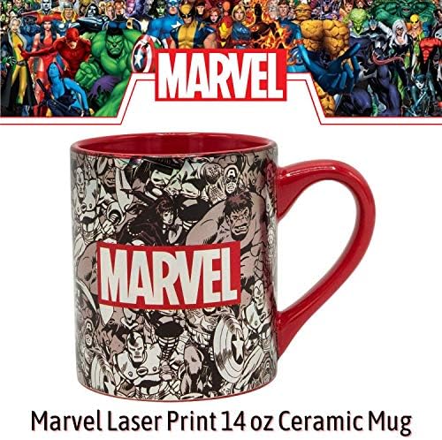 Silver Buffalo Marvel Laser Print Ceramic Mug, 14 грама, Сив