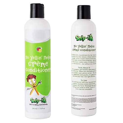 Snip-its No Yellin' Melon Natural Kids Conditioner 1 Liter Помпа-Top| Nourish and Restore Swimmers Hair - Kids Detangler for Smooth Hair - Conditioner Natural Made in USA | Salon Quality Kid Friendly