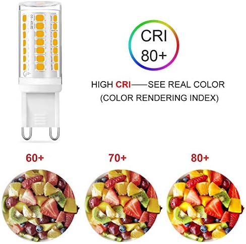 G9 LED Dimmable Light Bulbs, 4W, Warm White 3000K, 40W Halogen Bulbs Replacement, UL Listed, 380LM, 120V AC CRI 82, G9