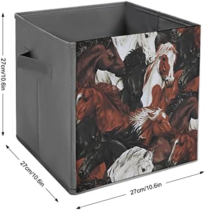 GADZILLE Кутии За Съхранение на Кон Сгъваем Куб Органайзер Кутия За Съхранение Сгъваема Тъканта, Кошница За Съхранение на Декоративна Кошница За Съхранение на Дрехи с