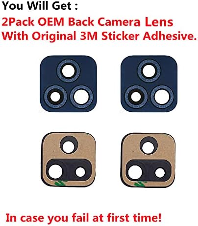 LNONLS 2 Pack на OEM Оригинална Задна Камера Стъклена за Замяна на Обектива за Motorola Moto G Play 2021 XT2093 с Лепило