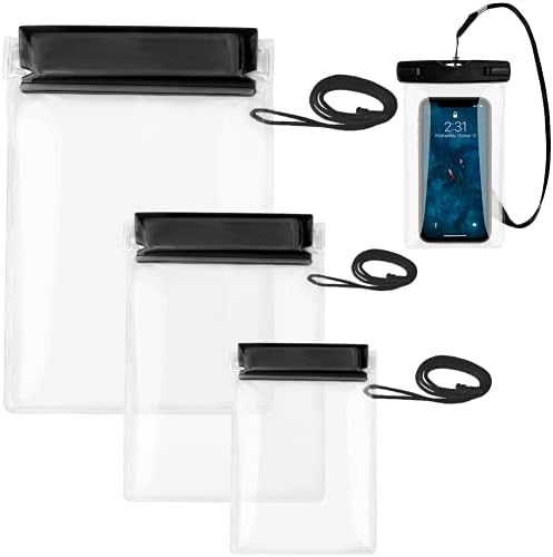 KETEBA Clear Waterproof Bags, 4-Pack Water Tight Cases Pouch Dry Bags Utility Bags Portable for Mobile Phone Camera, Maps, Kayaking Boating and Document Holder