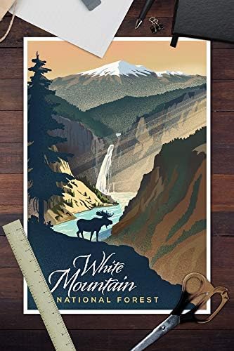 White Mountain National Forest, Ню Хемпшир, Литография 97713 (12x18 Художествена печат, Пътен Плакат Стенен декор)
