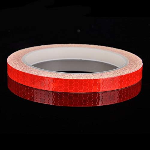 Moyishi Reflector DOT Tape Roll 25ft Safety Warning Warning Светлоотразителни, Visibility Film,Truck Car Trailer Adhesive Sticker (Red)