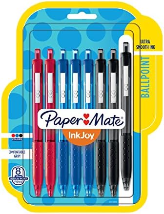 Хартия мат InkJoy 300RT Прибиращи химикалки, Средната точка, Черен/червен/синьо мастило, 8 опаковки (1945918)