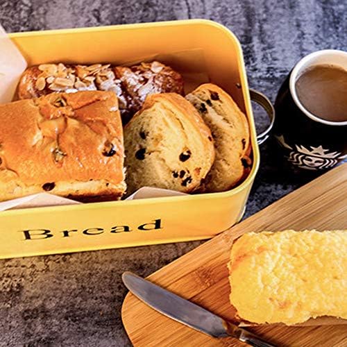 joyMerit Metal Bread Box - Плот Компактни, Много голяма, Реколта кошница за съхранение на хляб за Кухня - Античен Дизайн