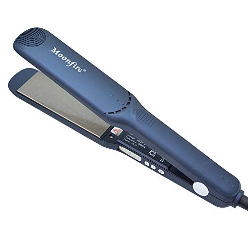 Moonfire Hair Flat Iron, бързо се нагрява , за Изправяне на коса с ширина 1,57 инча за гъста коса.