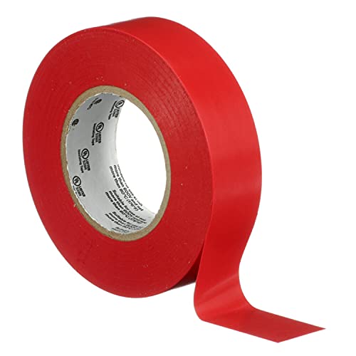 3M Temflex Многофункционална vinyl електрическа лента 165, Червена, 3/4 x 60 фута (19 мм x 18 м.), опаковка 10 ролки
