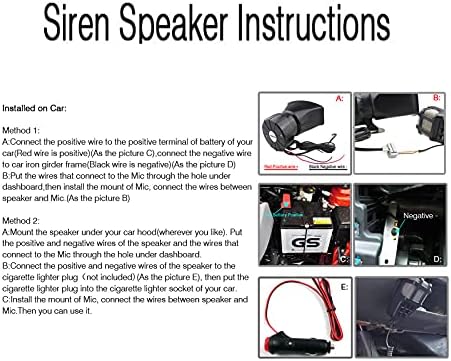 CARMOCAR Car Siren Horn 7 Tone Sound Siren Police Mic PA Car Speaker System Спешно with Microphone Amplifier-100W Спешно