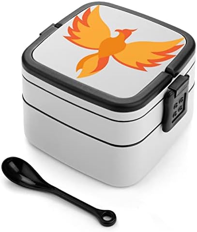 Phoenix Print All In One Double Layer Bento Box for Adults/Children Lunch Box Meal Kit Подготовка Containers