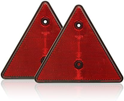 BSK 6 Червено Триъгълник Предупредителни Рефлектори за Контейнер камион Микробус Ремарке - Опаковка от 2