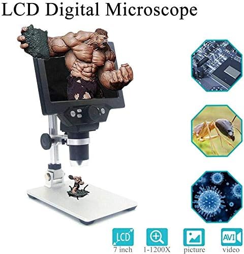 Adoner G1200 12MP 7 HD Цифров Микроскоп 1-1200X Непрекъснато Увеличение с Лупа