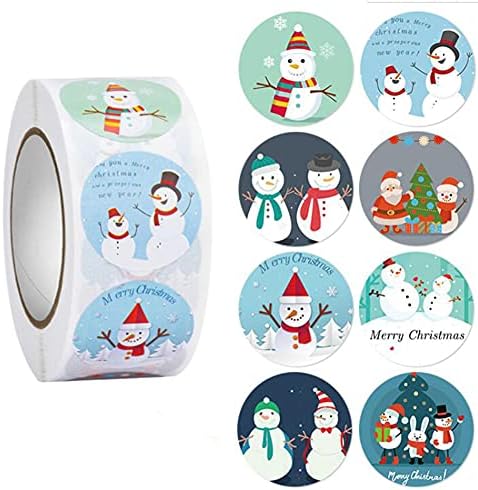 500PCS 1inch Коледа Sealing Stickers Self-adhensive Round Коледа Label Tags Gift Packing Wrapping Envelope Seals Baking Label Paster Decals Sticker for Winter Holiday Decoration