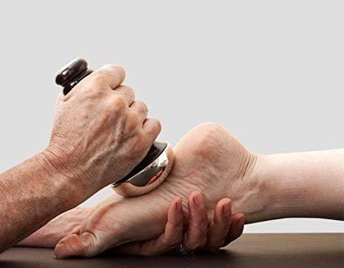kansa Бронзов масажор за тяло с дървена дръжка за детоксикация и дълбока релаксация (кафяв Средно)