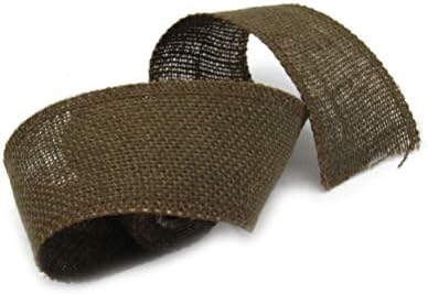 EXCEART 2M Burlap Ribbon Natural Jute Fabric Ribbon for Christmas Wedding Gifts САМ Arts, Crafts (Черен)