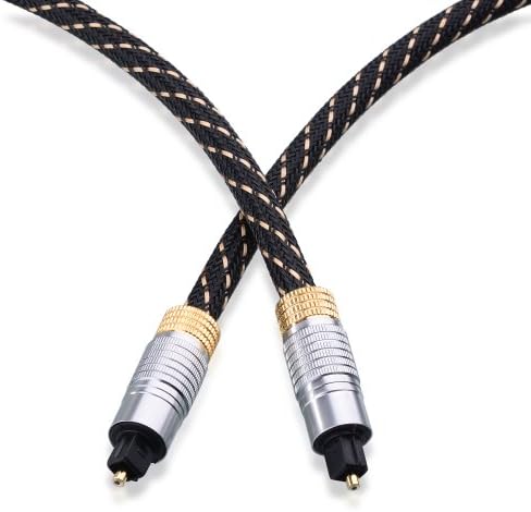 Кабел Matters Toslink Кабел (optical Toslink кабел, цифров оптичен аудио кабел) 6 метра с метални конектори и тръстика,