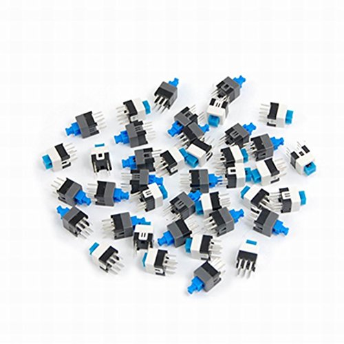 Uptell 40 Pcs 6 x 6 mm PCB Tact Tactile Push Button Switch Самостоятелно Lock 6 Пин DIP