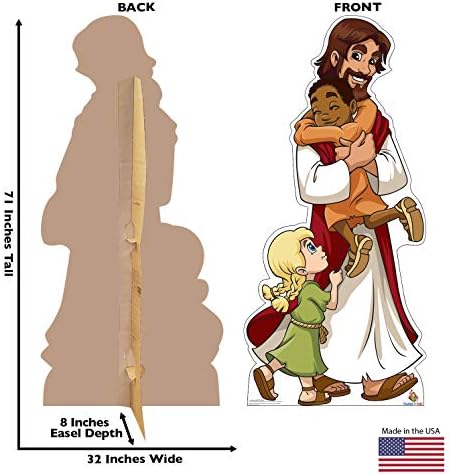 Картонени Хора Исус с Деца В Пълен Размер Картонена Силует на Комик - творческо Писане за Деца