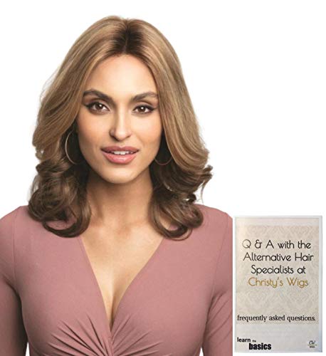 Комплект - 2 броя: Megan Average Human Hair Перука by Rene of Paris (item#1), Christy's Wigs Q & A Booklet (item#2) - Цвят: 8R27/30
