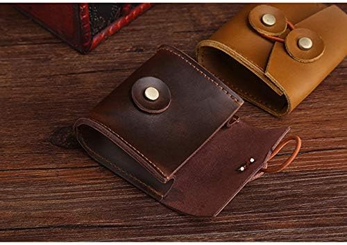 Wansan ПУ Leather Coffee and Brown Mini Digital Accessories Многофункционална Чанта За Съхранение с Капак и Панделка
