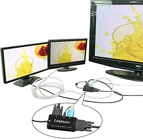CABLEDECONN, HDMI, VGA DVI HDMI-4-в-1 Конвертор Адаптер Кабел с Аудио 3.5 мм Micro USB, HDMI, Преносими Компютри и т.н. Едновременно Свързване