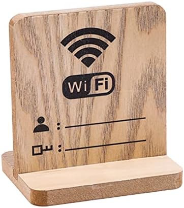 GORGECRAFT Дървена Парола знак WiFi Дървена Freestanding Притежателя табло с Дървена Низкопробной Поставка за Дома или
