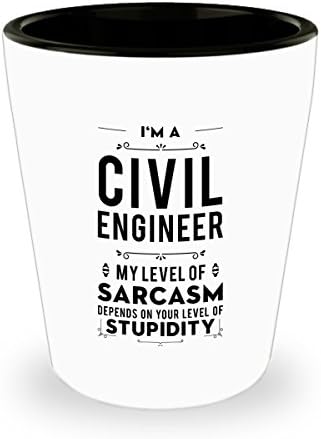 Чаша инженер - строител - Ниво на чаша Сарказъм - Уникален Забавен Вдъхновяващи подарък за Мъже и жени