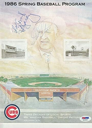 ХАРИ CARAY & STEVE STONE (Chicago Cubs) Подписаха ПРОГРАМА с PSA COA - Списания MLB с автограф