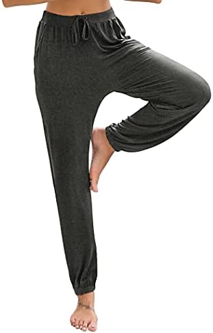 Ekouaer Женски Удобни Пижамные Панталони Свободни Панталони За Йога Участък Lounge Отгоре Drawstring Jogger Панталони