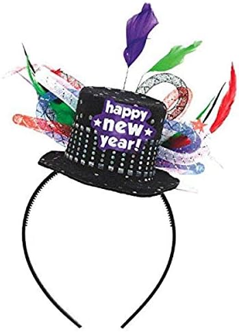 amscan Искрящ New Year Hat Headband Multi Color, 9 x 5