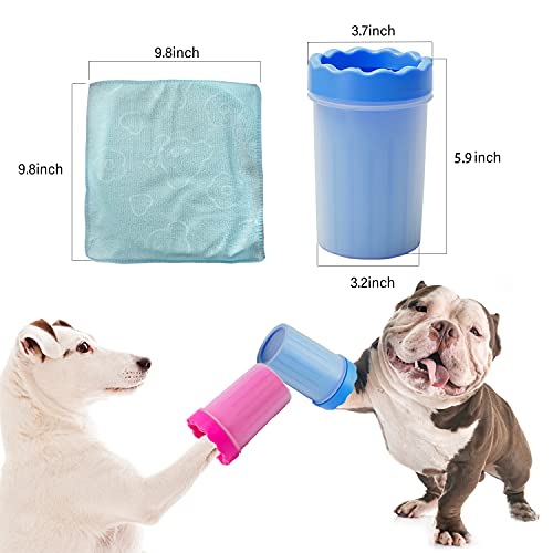 Tekkery Портативен Пречиствател на кучешки Лапи,Миене на краката, за Кучета, Котки (средна, синьо)