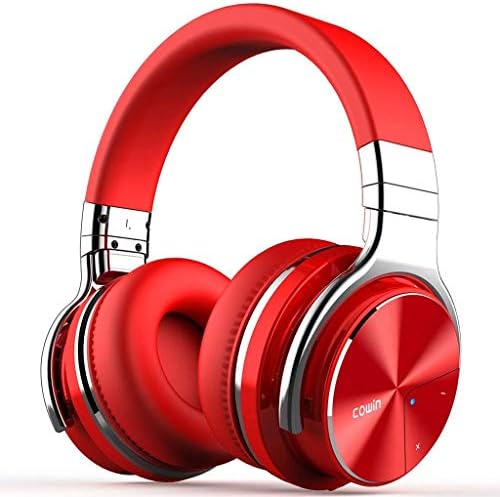 Активни Bluetooth слушалки с шумопотискане Безжични Над ухото Стерео Слушалки с микрофон за телефон (цвят : червен)
