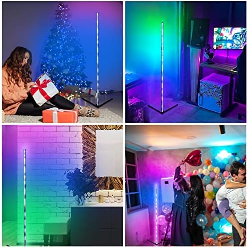 LED Corner Floor Lamp with Remote Control, Dimmable RGB Light Color Changing Corner Lamp Mood Light Standing Lamp for