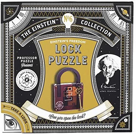 The Einstein Collection Lock Пъзел - Tricky Padlock Brain Game - Professor Puzzle 3D Brain Тийзър Пъзели