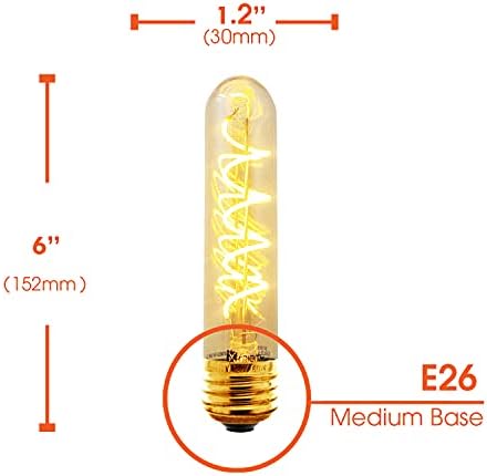 Vintage T30 6 Inch Tubular Edison Style LED Light Bulb, Декоративна Спирала конец с нажежаема Жичка, 5 W (смяна 40 W),