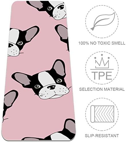 Siebzeh Сладко Cartoon Битник Bulldog Pattern Premium Thick Yoga Mat Eco Friendly Rubber Health&Fitness Non Slip Mat for