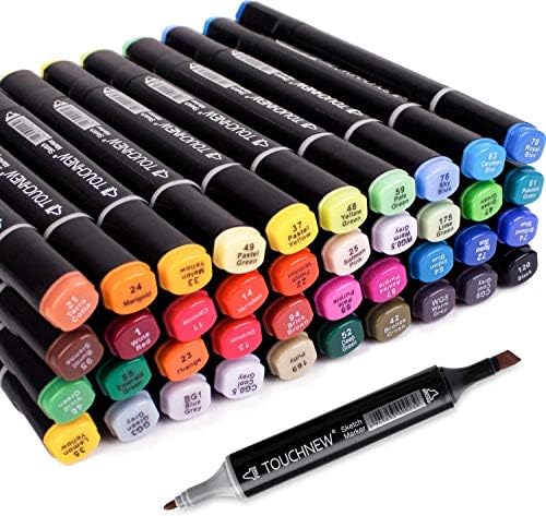 GREMART Black Body Graphic Marker Pens Colored,40 Colors Art Marker Pens Double Ended Permanent Скица for Adult and Kids