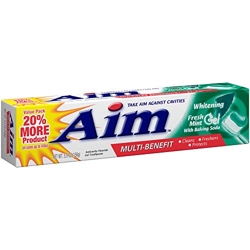 Aim Избелваща паста за зъби със сода за хляб 5,5 унции (опаковка от 24 броя)