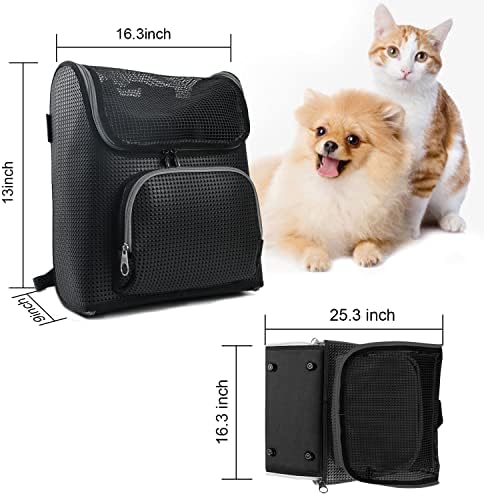 Чанта-переноска PETERPOINT Dog Backpack за Малки Кучета и Котки, една част Сгъваема Чанта-Переноска Cat Backpack, Преносима Чанта-Раница за Кучета с Вкара Вентилация за Пътуване, ра